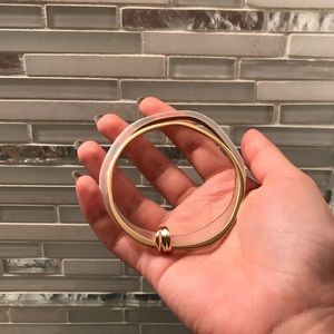 Alexis Bittar Gold and Lucite Bangle Bracelet